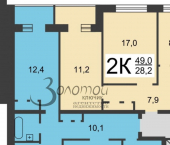 3-комн, 61.9кв м, этаж 1/9 Медицинская ул, 13