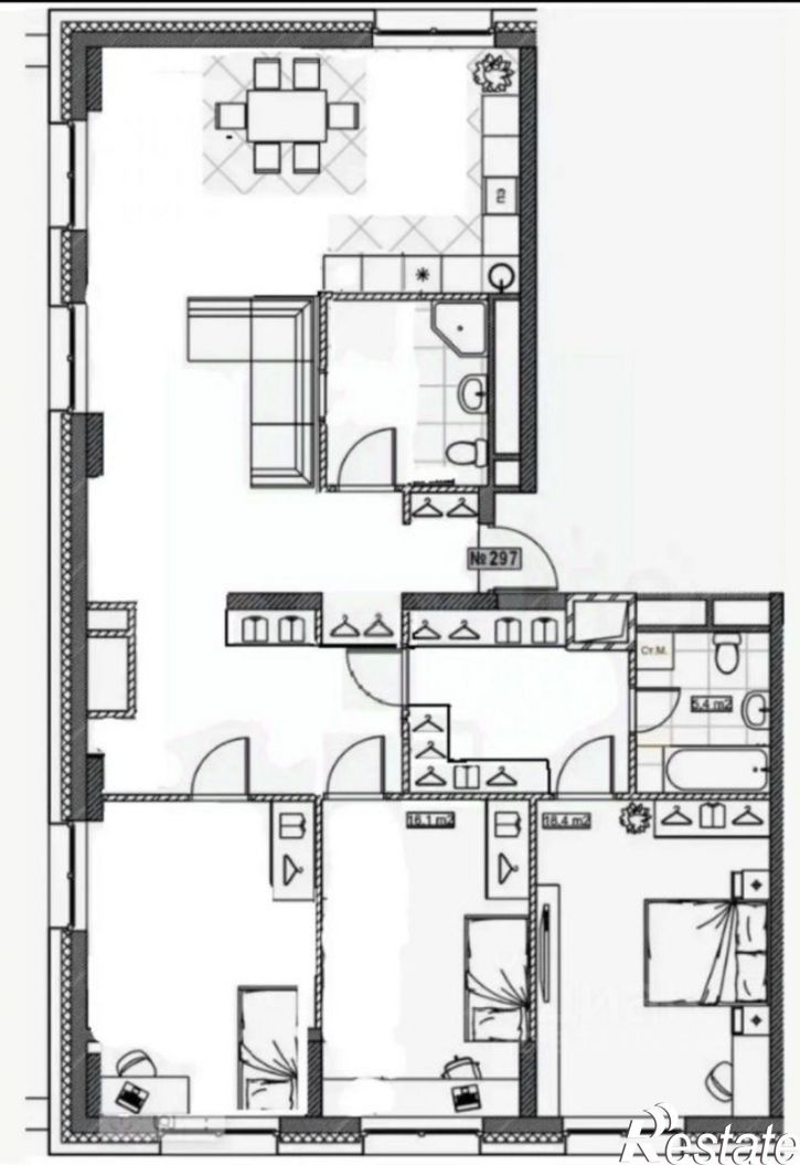 4-комн квартира улица Бетанкура, 7,  д. 7