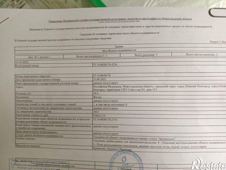 Коттедж/дом Сокол СНТ, №1 сад, 1
