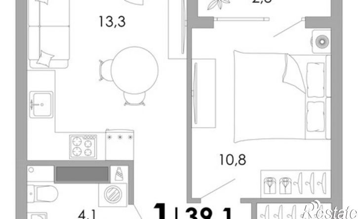 1-комн квартира в новом доме ул Правды, 5,  д. 5