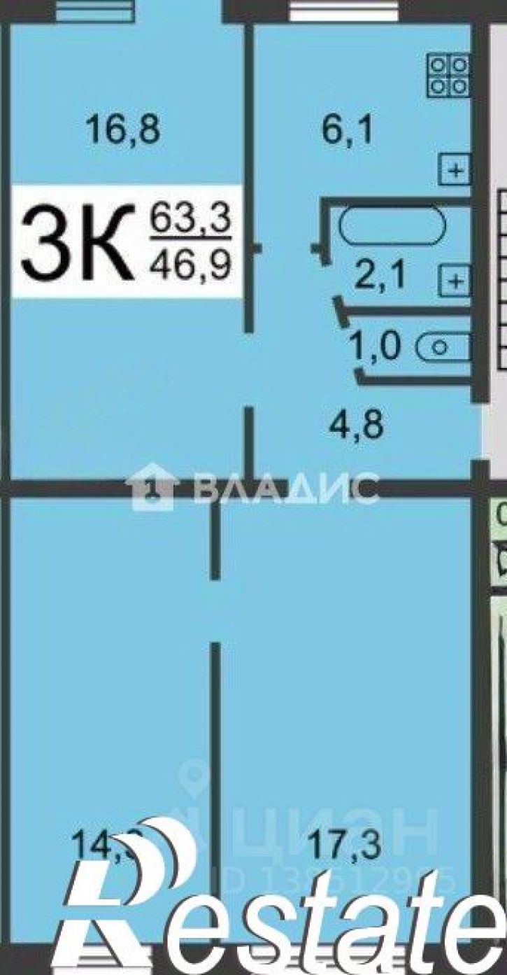 3-комн квартира улица Вахтангова, 26,  д. 26
