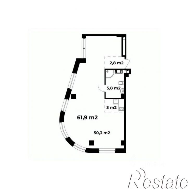 1-комн квартира в новом доме улица Родионова, 136Б,  д. 136Б